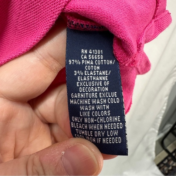 Ralph Lauren Womens Big Monogram Logo Equestrian Pink Polo Shirt Slim Fit Size L - Picture 5 of 8